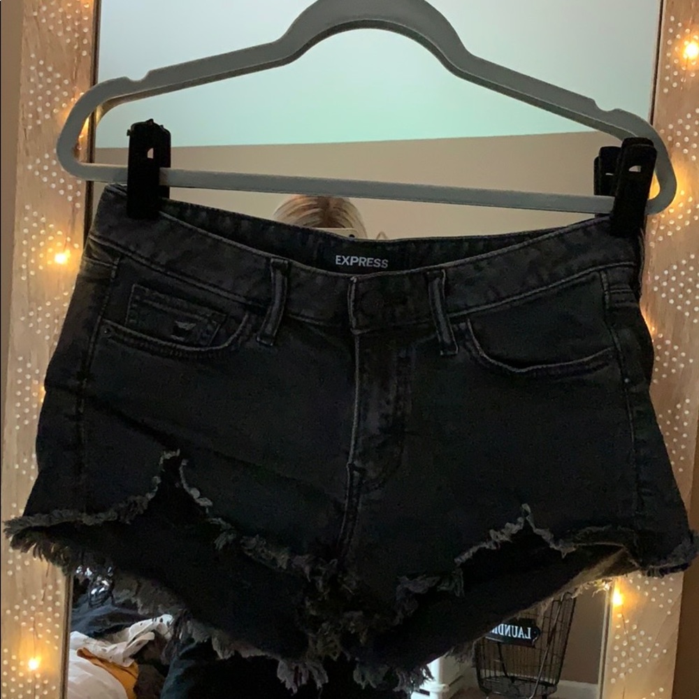 Express Black Jean Shorts